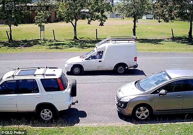 Queensland Police released an image of a white Holden Barina wagon seen driving in the area on the day of the fire on Monday night.