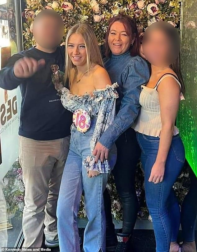 Later, McDonald's hired a pest controller to hunt down the rodent.  Pictured are Chloe Thompson, 18, and her mother Kelly Mullins, 47 (both center)