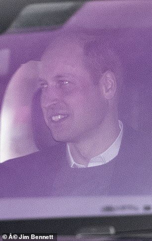 A smiling Prince William brushed off his brother's quills as he left Windsor with his Kate today.