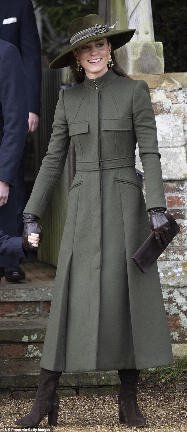 The Jordanian queen said Kate Middleton, pictured on Christmas Day in Sandringham, 