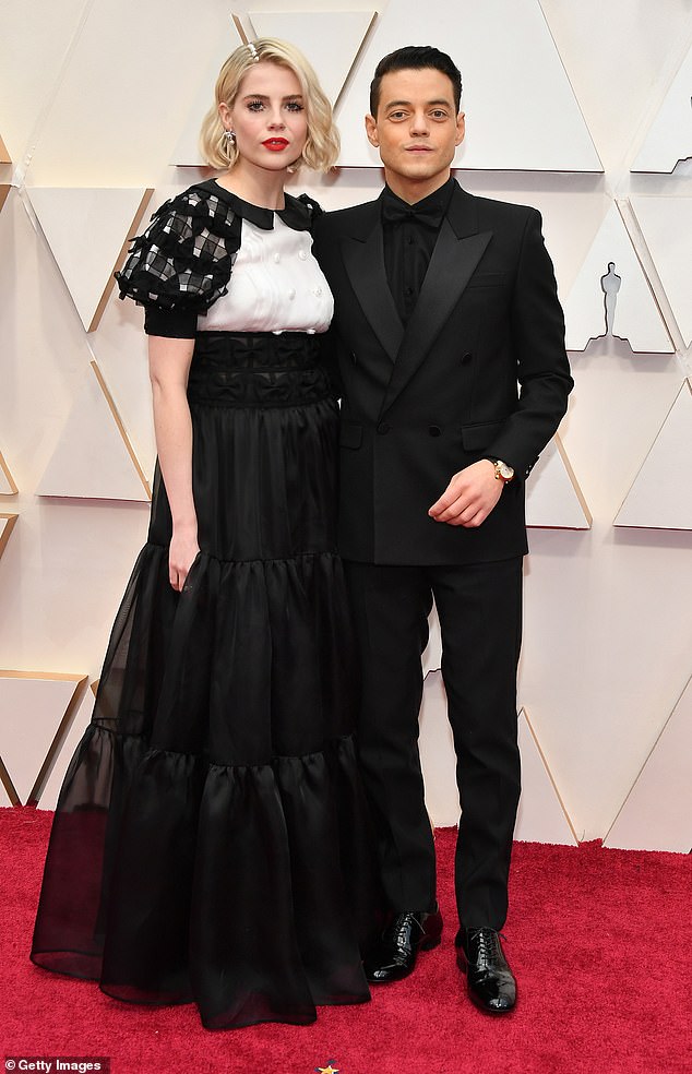 Lovebirds: Lucy pictured with boyfriend Rami Malek at the 2020 Oscars