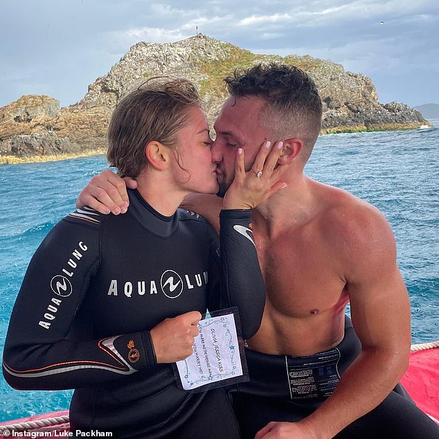 Luke and Olivia got engaged in October 2020. He announced his engagement during a diving expedition in Byron Bay last year and shared the news on Instagram with an emotional post.