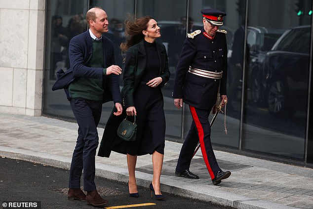 The couple appeared to have a cheerful and united front at the event, donning matching outfits.