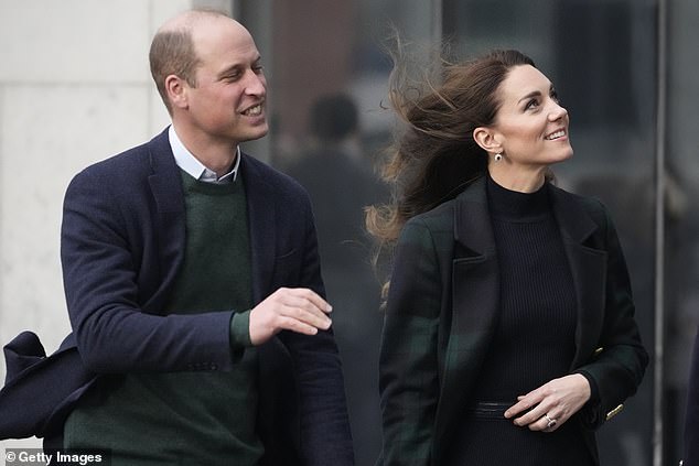 Appearing to show a united front, they wore matching colours, with Kate stunning in a tartan coat.