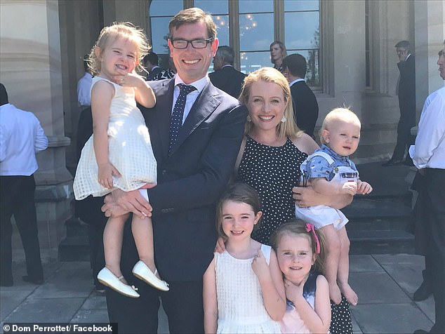 New South Wales Premier Dominic Perrottet and his wife Helen with four of their six children