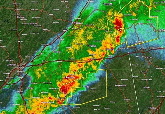 National Weather Service officials say they have received dozens of damage reports as the storm continues to move through the state.