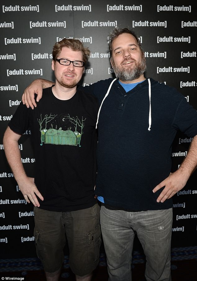 Rick and Morty co-creators Justin Roiland (left) and Dan Harmon are seen in a file photo.