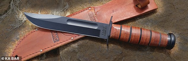 A police source claims that the sheath found at the crime scene matches a 7-inch knife sold by KA-BAR, a hunting weapons manufacturer.