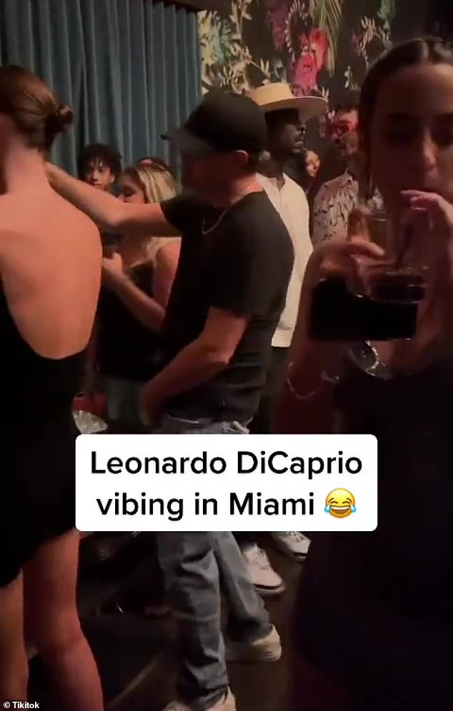 Night out: DiCaprio, 48, was recently filmed showing off some dance moves in a TikTok video shot in Miami