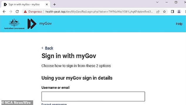 The scam masquerades as an official myGov email and asks users to log into their account.