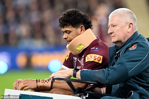 Cobbo was forced to leave the field with a neck brace and sat out further in the Maroons' decisive game win at Suncorp Stadium.