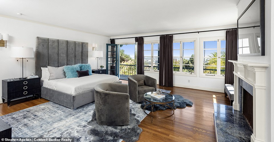 It's easy to see why Oscar-winning actress Mirren and her director husband have stayed in the sprawling home for so long, but are now offering it for sale or for rent for $45,000 a month (pictured: a big room)