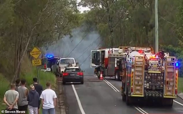 Emergency services rushed to the scene of the horrific accident in the hinterland of the Gold Coast.