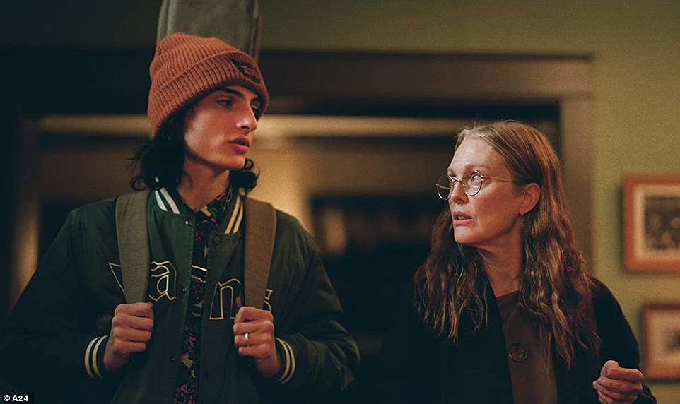 Contentious relationship: The co-founders of Fruit Tree Productions produced the indie mother-son drama starring Oscar winner Julianne Moore (right) and Stranger Things star Finn Wolfhard (left).