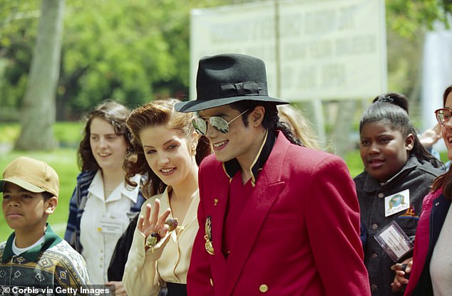 Michael Jackson and Lisa Marie Presley at Neverland Ranch before the World Summit for Children in 1995