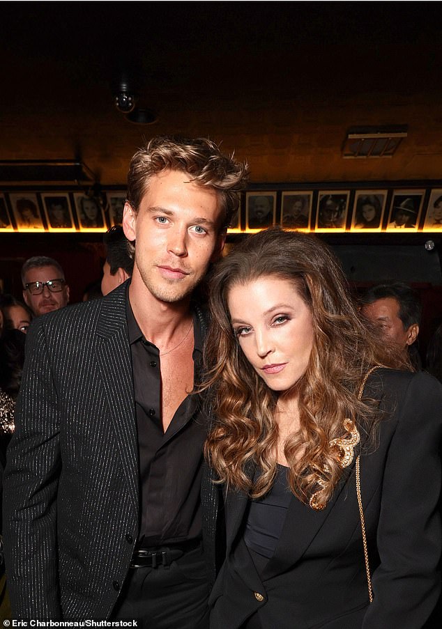 The Presley women became close to Butler while he was making the epic film with director Baz Luhrmann.  Butler is seen here with Lisa Marie at her father's 88th birthday celebration in Los Angeles.