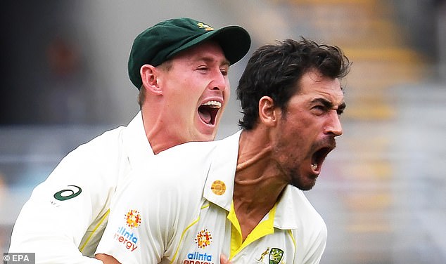 While Labuschagne (left) and Starc are great partners on the pitch, the bowler has to set some boundaries in the changing rooms to prevent his teammate's mess from spreading.