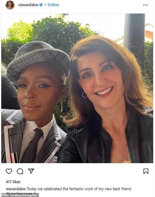 Oscar-nominated screenwriter Nia Vardalos shared an Instagram snap of herself with the woman of the hour, which she captioned: 