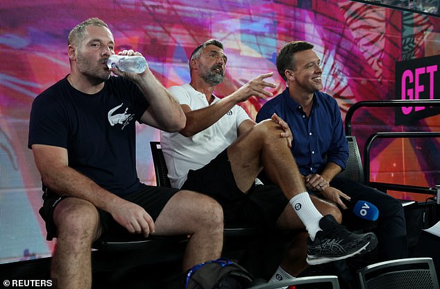 Ivanisevic (centre) joked after Djokovic had fired him after being snubbed.