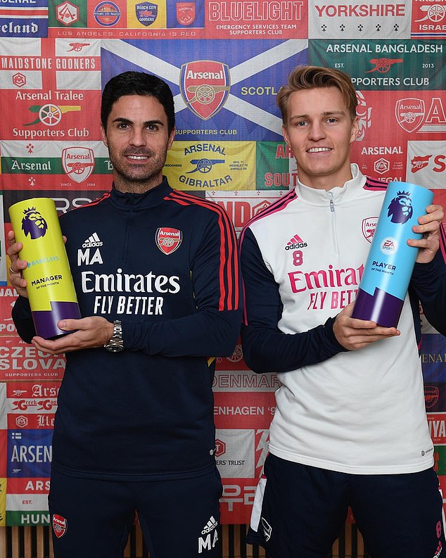 It was a clean sweep for Arsenal as Martin Odegaard was named Player of the Month.