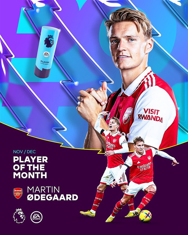 Odegaard guided the Gunners to four straight top-flight victories during that time