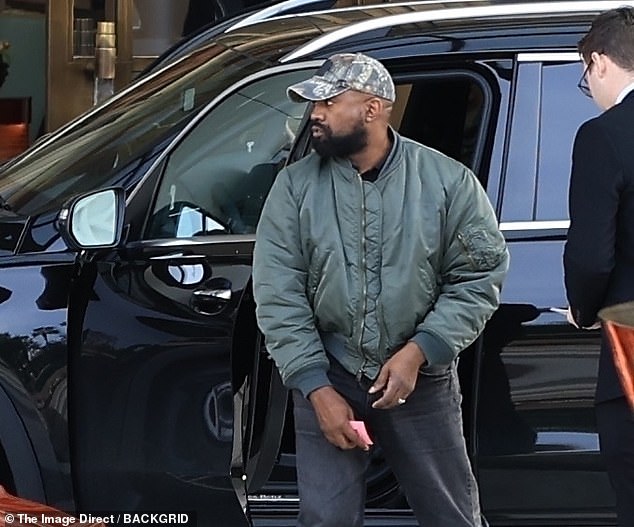 Ye was seen wearing a large new ring on his left ring finger when he arrived at the hotel with his new wife.