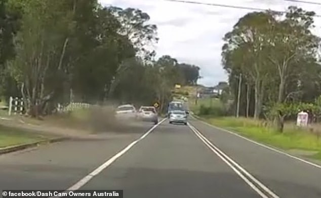 The Toyota driver ran the Ford Territory off the road after refusing to allow the other motorist to merge