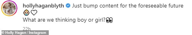 Affectionate: Holly captioned the post: 'Just ramp up the content for the foreseeable future.  What are you thinking boy or girl?'