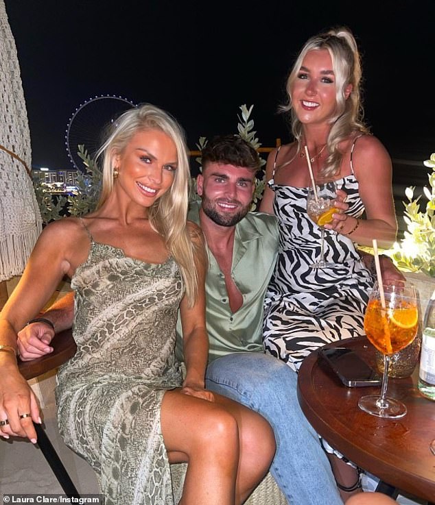 Case in point: It's been revealed that the Barnsley native recently broke up with his girlfriend of three years, the stunning flight attendant Emily Mott (Tom pictured with his sister Laura and Emily)