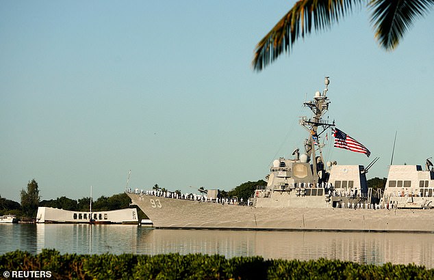 In a statement, the US military said the Arleigh Burke-class guided-missile destroyer Chung-Hoon carried out the Taiwan Strait transit (file photo)