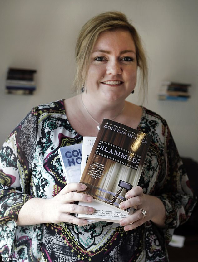 She self-published her first book, called Slammed, in January 2012 so her grandmother could download it on her Amazon Kindle.  She is seen with the book in 2013.