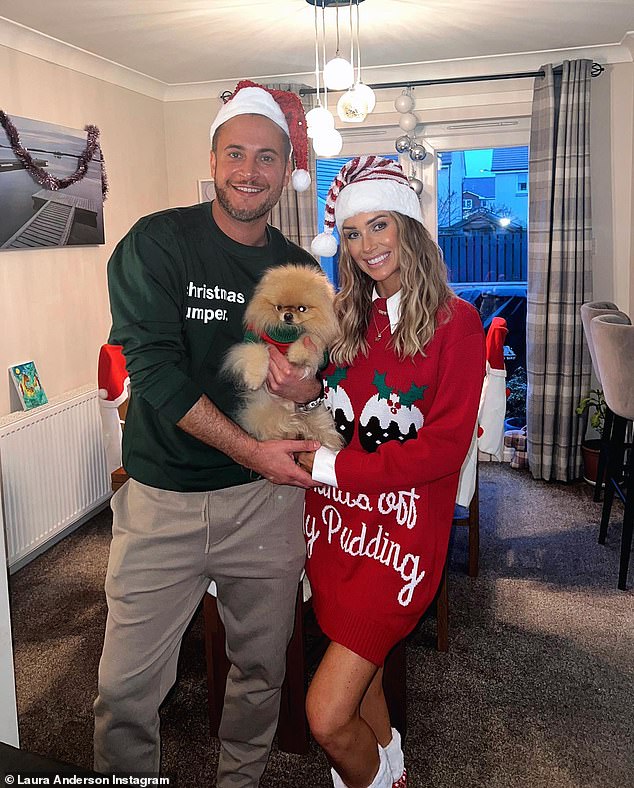 Holiday couple: Laura and Gary met on Celebs Go Dating last year and recently spent their first Christmas together