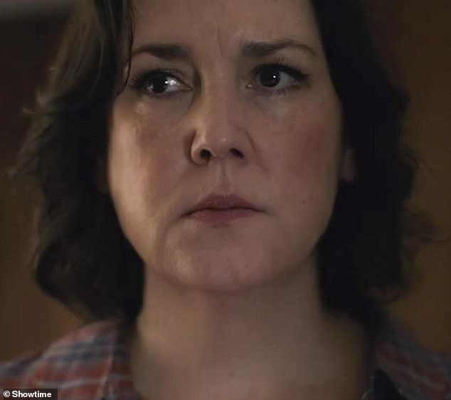 Who's who: Melanie Lynskey (pictured) also makes several guest appearances as the grown-up housewife version of Shauna, an accident survivor played by Sophie Nelisse as a teenager.