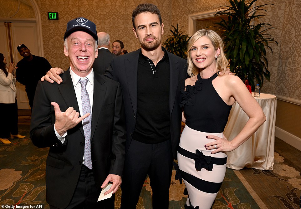 Dizzying: Mike White, Theo James and Rhea Seehorn pictured