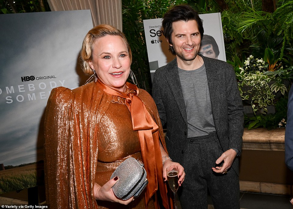 Happy: Patricia Arquette and Adam Scott posed together