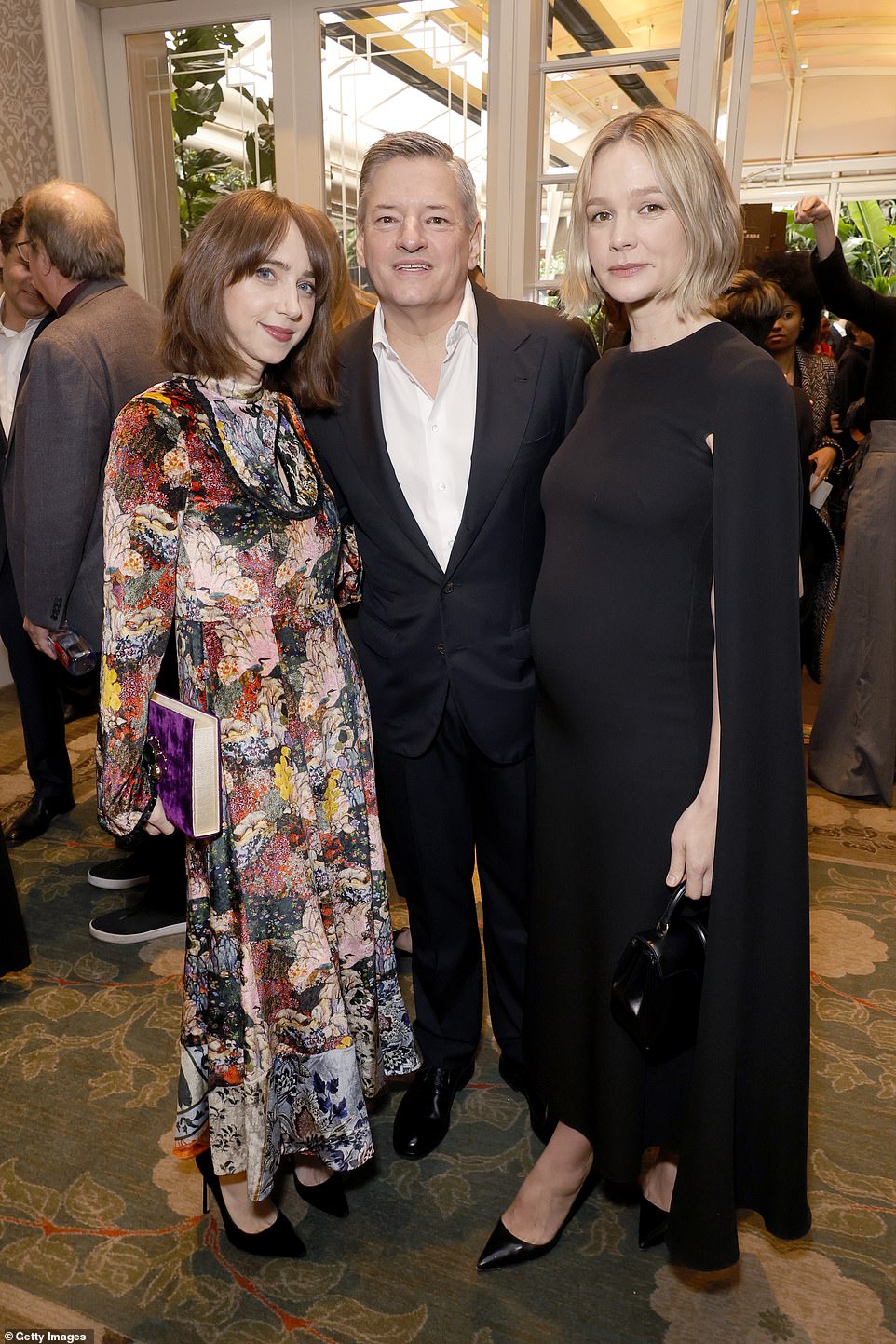 Pictured: Zoe Kazan, Netflix Co-CEO and Chief Content Officer Ted Sarandos and Carey Mulligan