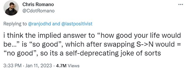 After thinking hard about the puzzle, Chris Romano from Chicago, who is studying behavioral sciences at Northwestern University, came up with a proposal.