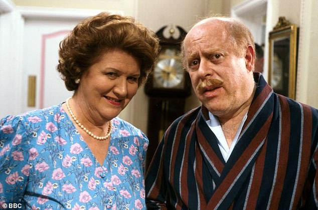 Golden Comedy: The comedy followed the trials and tribulations of snob Dame Patricia Routledge's character, Hyacinth Bucket (pronounced 'Bouquet'), as she tried to climb the social ladder (pictured with co-star Clive Swift)