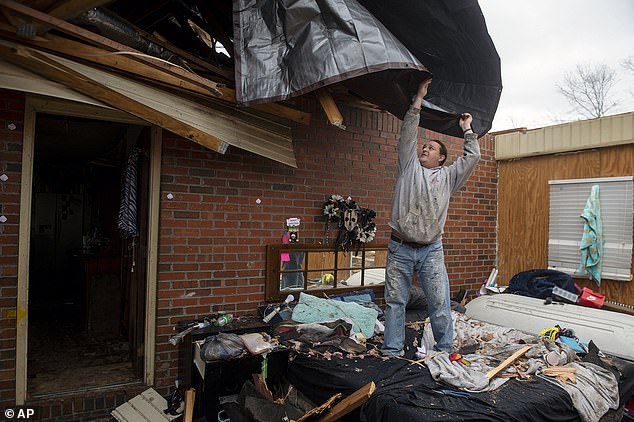 Some 40 homes were destroyed in Selma by the tornadoes, which devastated swathes of the region between Montgomery and Selma.