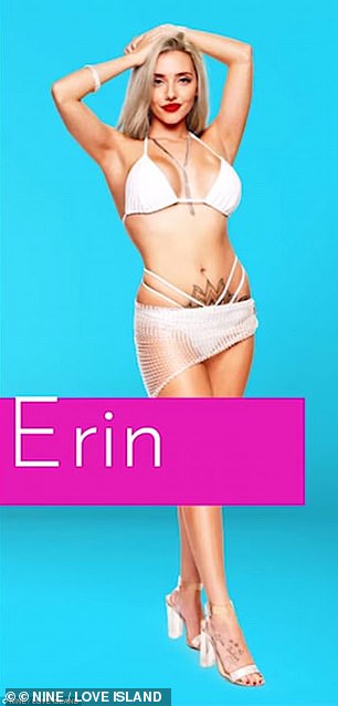 Erin first found fame on the first season of Love Island Australia before building a following on Instagram