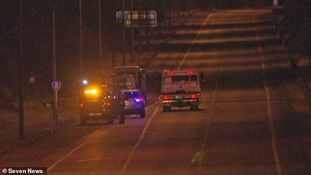 Paramedics at the scene of the accident (pictured) were forced to wait for the fire brigade to arrive as the team had to remove Ms. Sheriff from her disabled car.