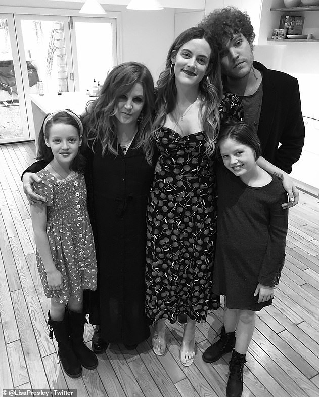 Her beloved girls: Lisa Marie is survived by her eldest daughter, Riley Keough, 33, and her 14-year-old twin girls, Harper and Finley.