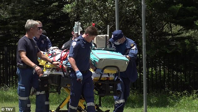 NSW paramedics attended to four children at the scene (pictured).  One boy suffered a fractured femur while another received abdominal injuries, the other two are stable.