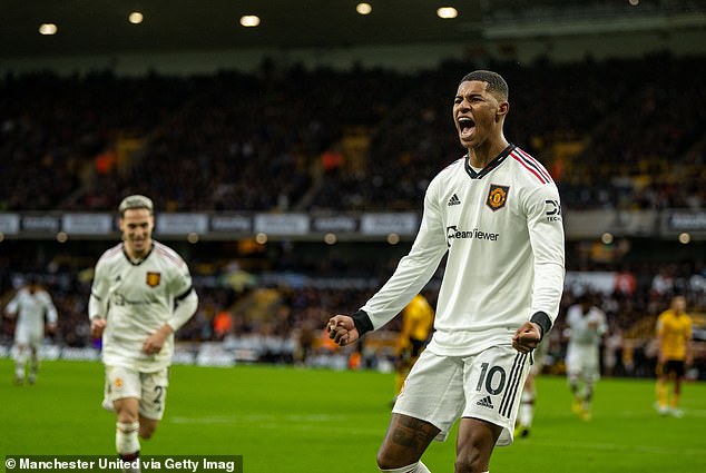 Rashford was benched for United's game against Wolves, but came on to score the winner.