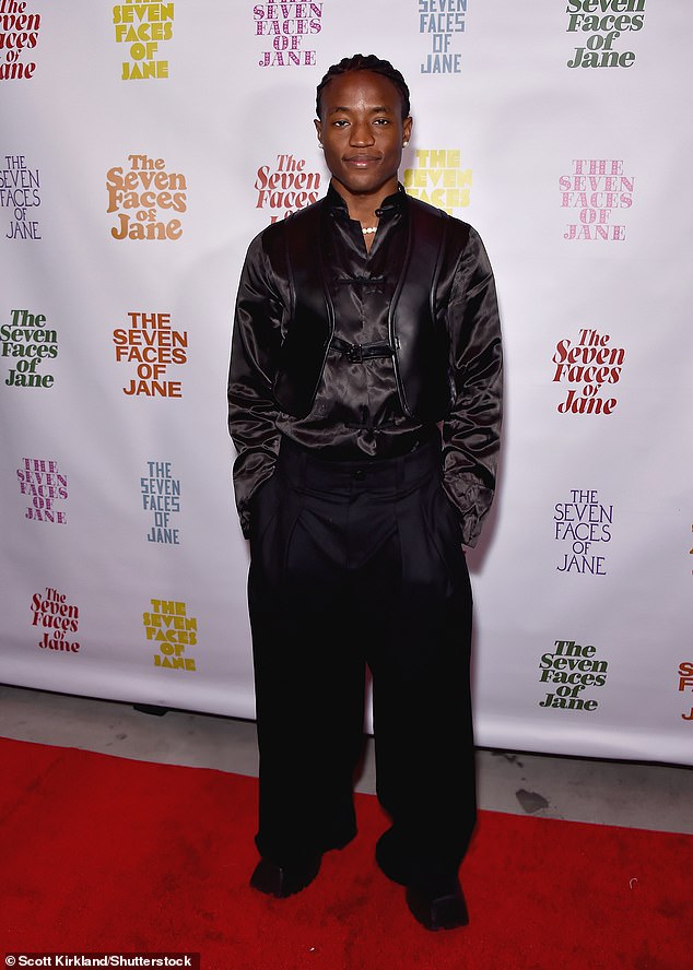 Man in Black: He looked unique in an all-black ensemble during a red carpet photo round