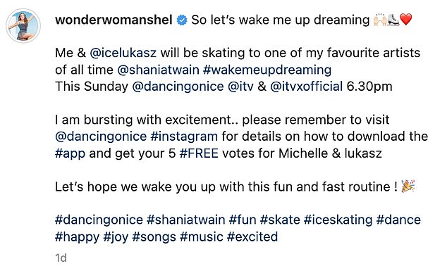 News: After revealing that she and fellow skater ¿ukasz Ró¿ycki, 43, will be performing with Shania's recent single Waking Up Dreaming, the singer herself came to show her support and calm any fast-approaching nerves