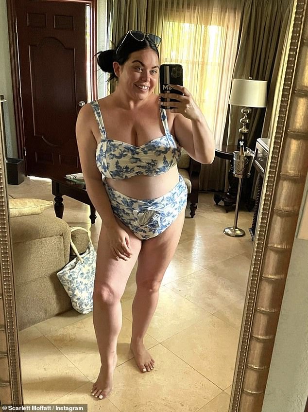 Body positive: The former Gogglebox star, 32, said she's never been happier, revealing it's the first time in her life she's been able to 'genuinely' say she feels 'safe'