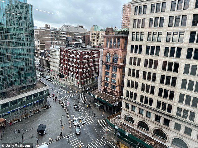 A snowless aerial view of Manhattan this week with no fluffy white powder in sight as New York City is on track to break a 50-year record for most consecutive days without snow