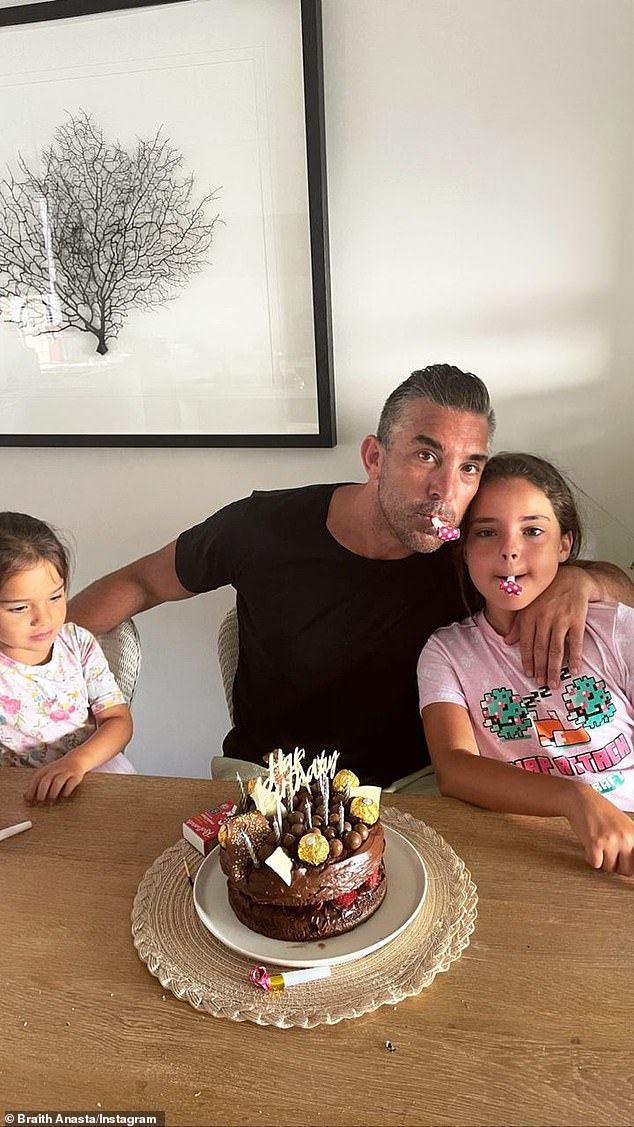 Before setting sail with his friends, Braith started the day by celebrating his 41st birthday at home with his daughters Aleeia and Gigi.