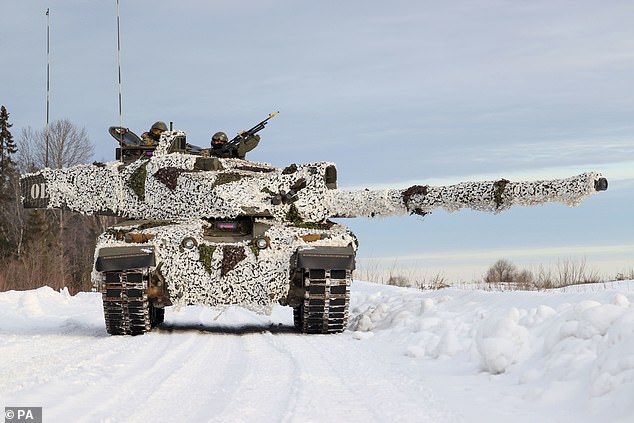 Ukraine's President Volodymyr Zelensky sent his thanks to the UK after he confirmed that it will provide Kyiv with Challenger 2 tanks (pictured)